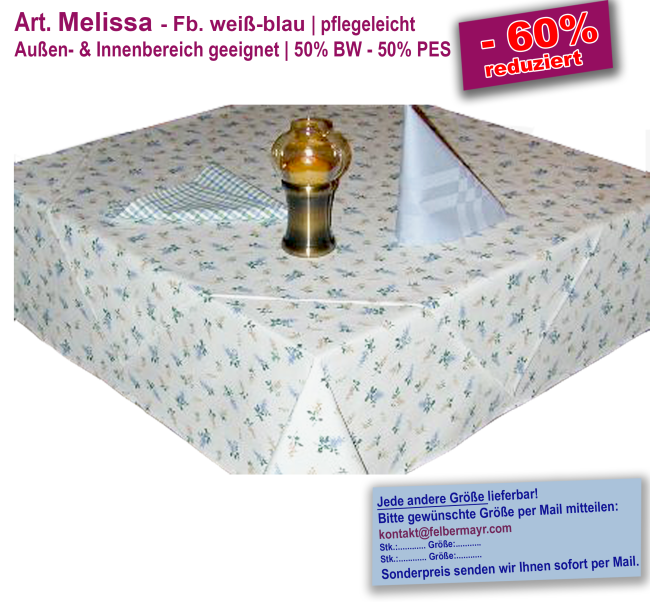 Tischwäsche Melissa - Fb. weiß-blau